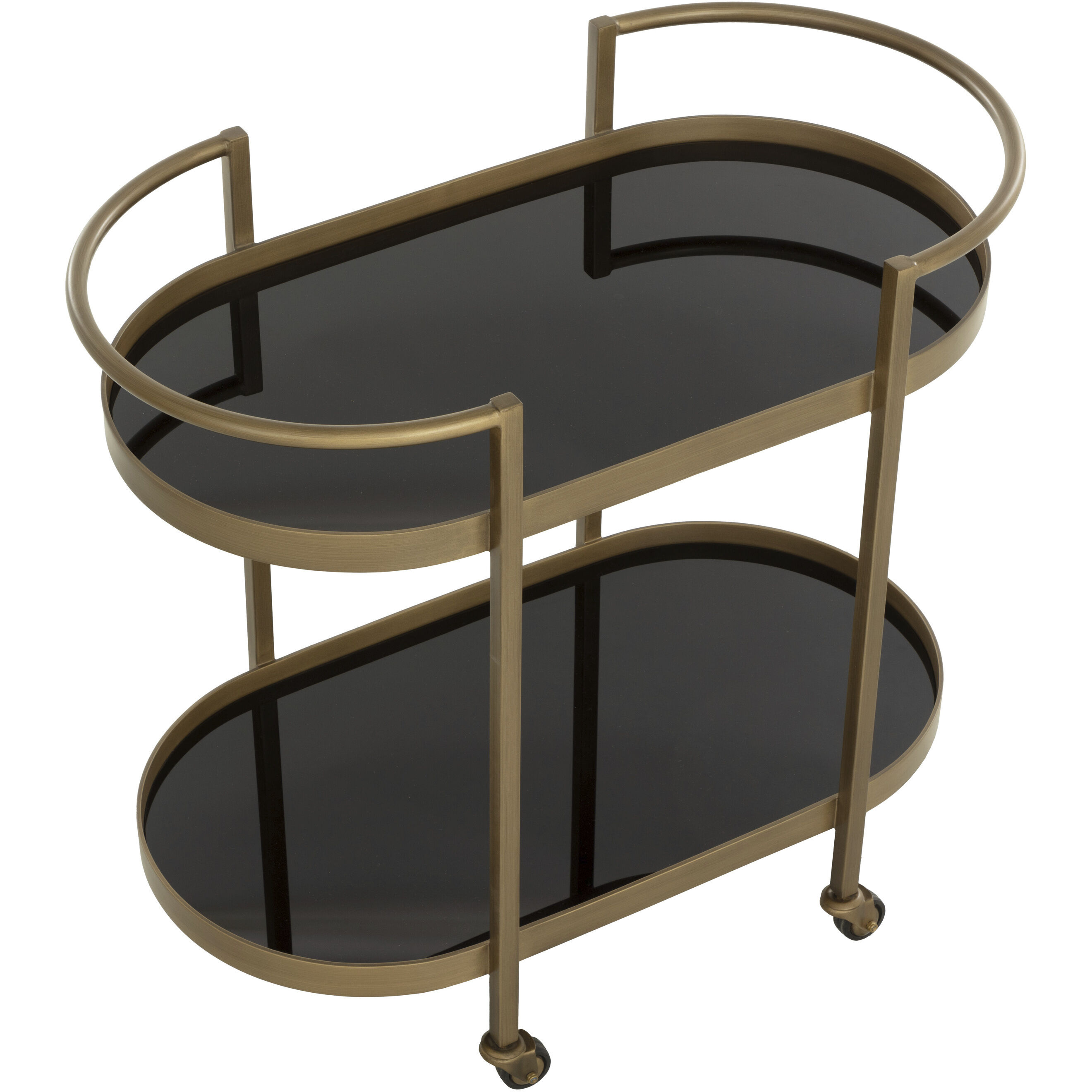 Bartlett Black / Antique Brass Bar Cart